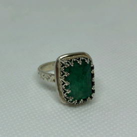 Ring, 960 silver med smaragd 7.35 Ct